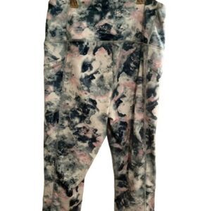 GAIAM Pink and Gray Leggings with Abstract Pattern